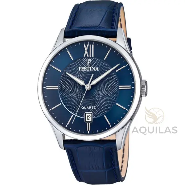 Montre Classique "Festina" – Cadran Solaire Bleu